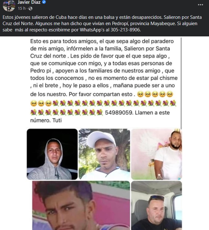 Balseros cubanos desaparecidos en el mar