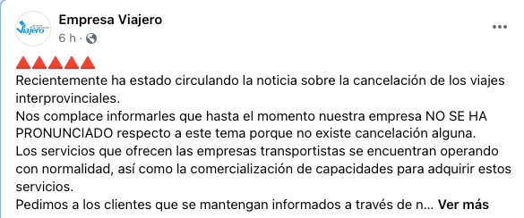 Empresa ‘Viajero’ desmiente cancelación de viajes entre provincias cubanas