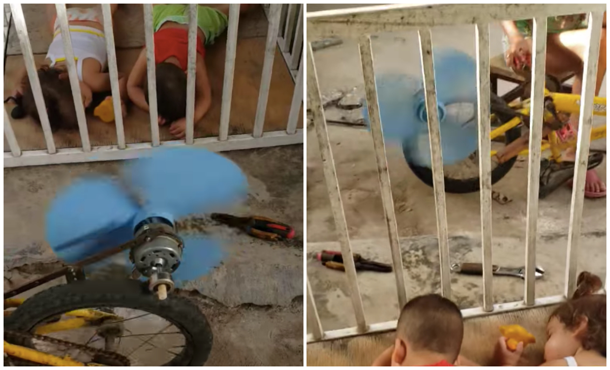 cubano inventa ventilador que se mueve con pedal de bicicleta