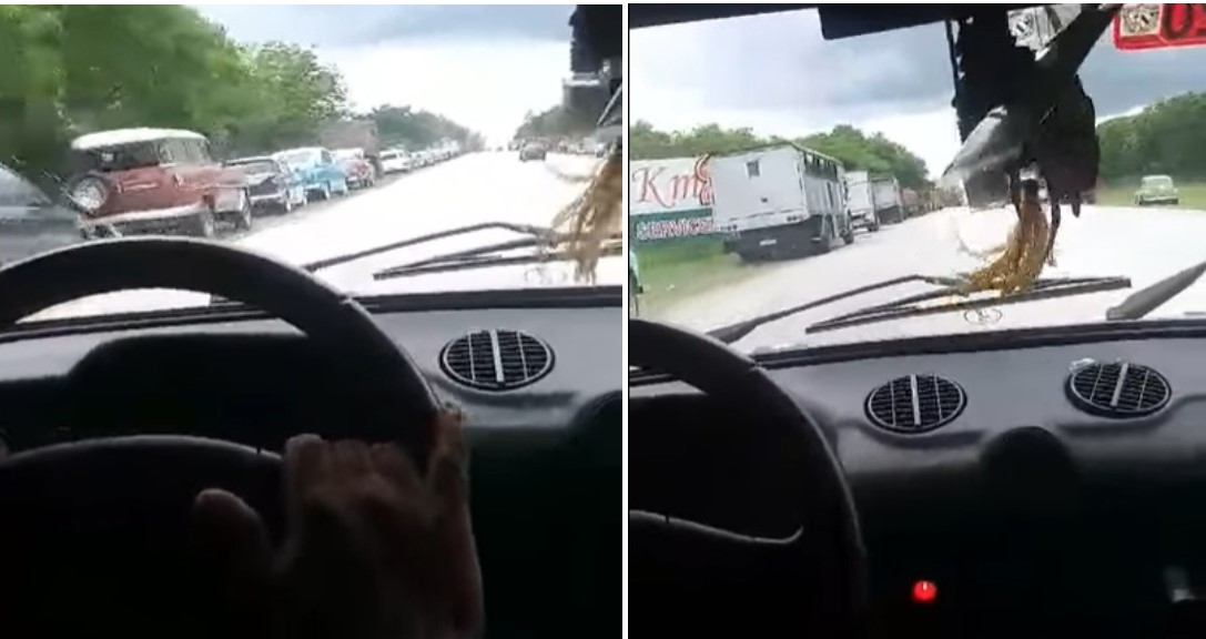 Cola para echar combustible en el Km 259jpg