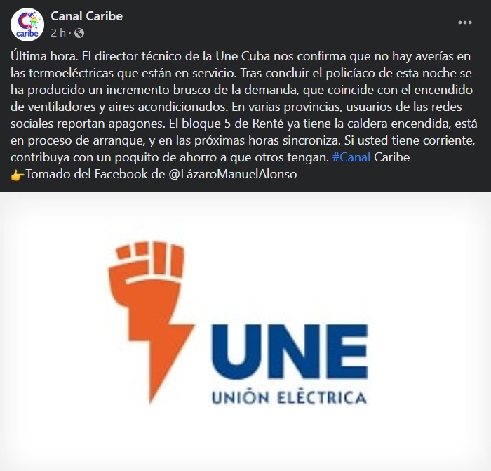 Corte de la electricidad en imprevisto en Cuba