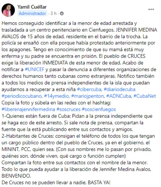 Activista sobre protestas en Cruces