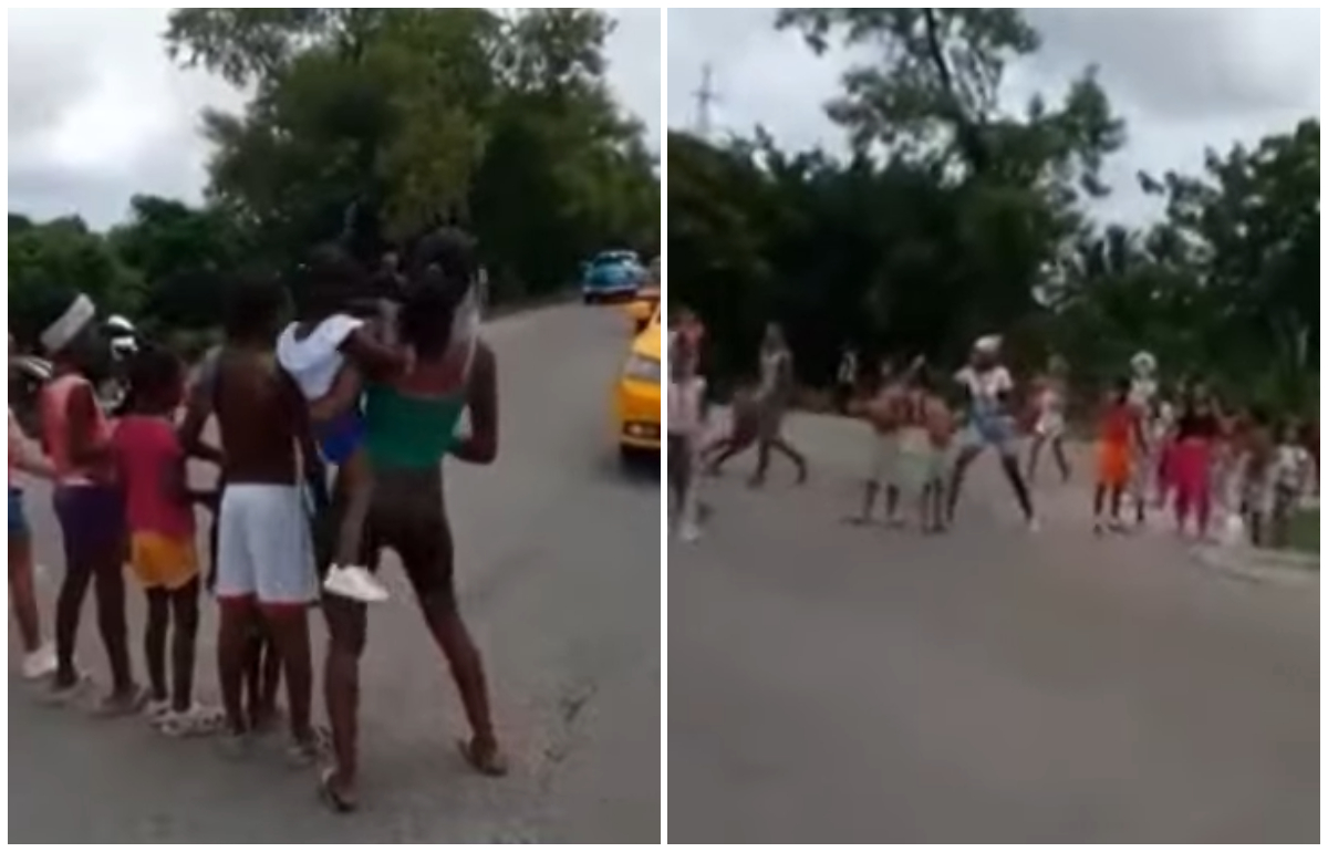 Familias con niños se manifiestan y bloquean el tránsito en la Autopista de La Habana