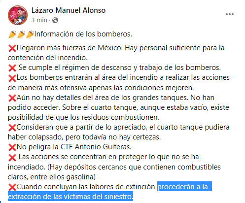 Informan sobre las víctimas mortales del incendio en Matanzas 2022