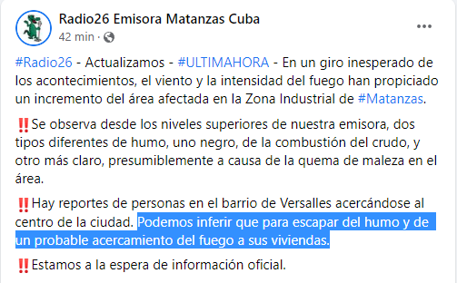 Pobladores del reparto Versalles en Matanzas corren hacia el centro de la ciudad por el humo del incendio (1)