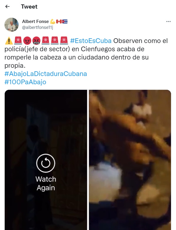 Policía golpea y hiere a un cubano en Cienfuegos