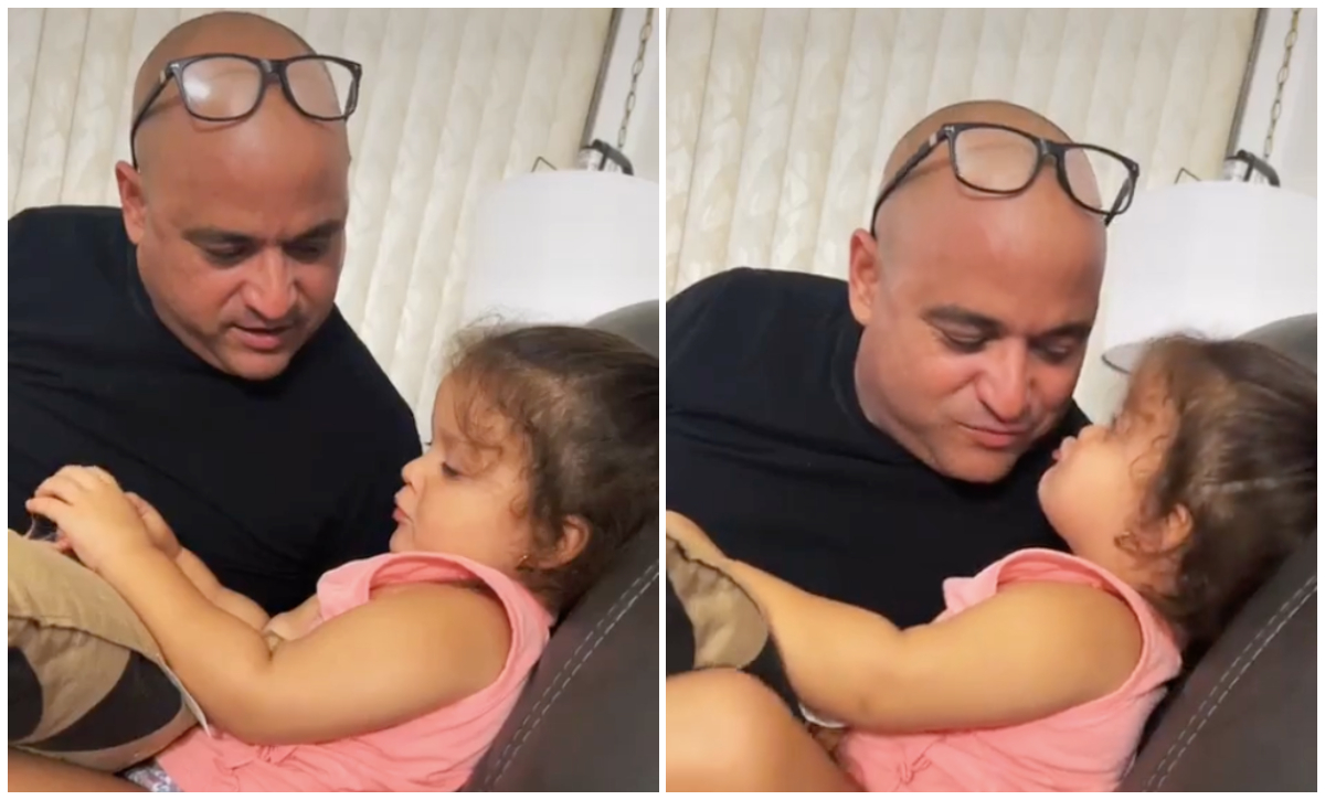 Andy Vázquez y su hija Isabella
