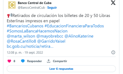 Banco central retira billetes de libras esterlina