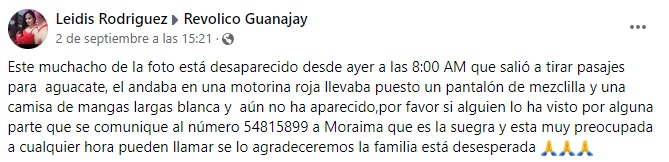 Buscan a un joven desaparecido entre Guanajay y el poblado de Aguacate, en Artemisa2