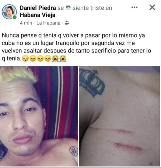 “Cuba no es un lugar tranquilo” joven de La Habana Vieja es asaltado por segunda ocasión