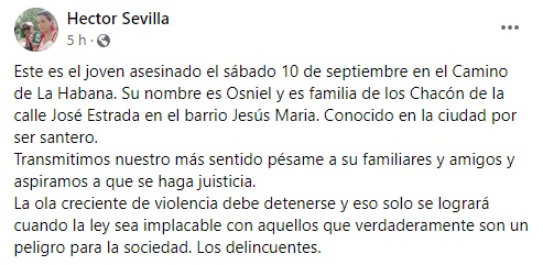 Denuncian el asesinato de un joven santero en un poblado de Sancti Spíritus