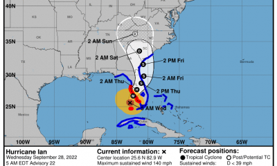 Huracán Ian alcanza la categoría 4 antes de impactar la costa oeste de la Florida