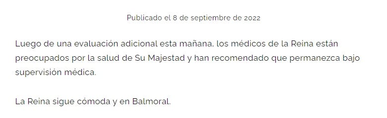 La reina Isabel II se encuentra en preocupante estado de salud