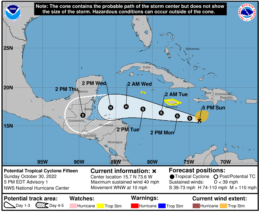 Aviso especial sobre inminente ciclón tropical en el mar Caribe (2)