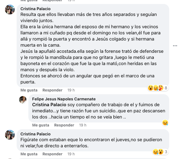 Comentario post de feminicidio