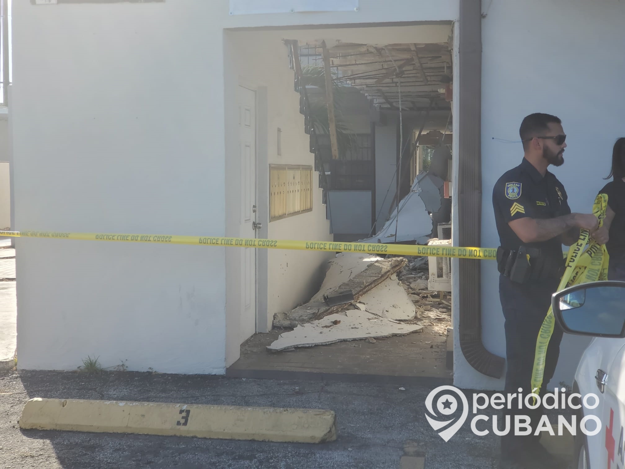 Derrumbe parcial en un pequeño edificio ubicado en la ciudad de Hialeah