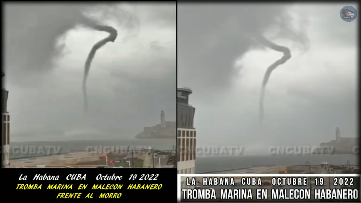 Tromba Marina en el Malecon de La Habana Cuba