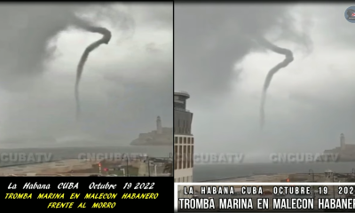 Tromba Marina en el Malecon de La Habana Cuba