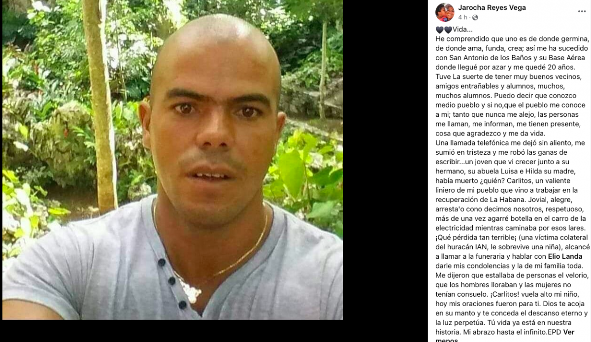 joven liniero fallecido en Cuba