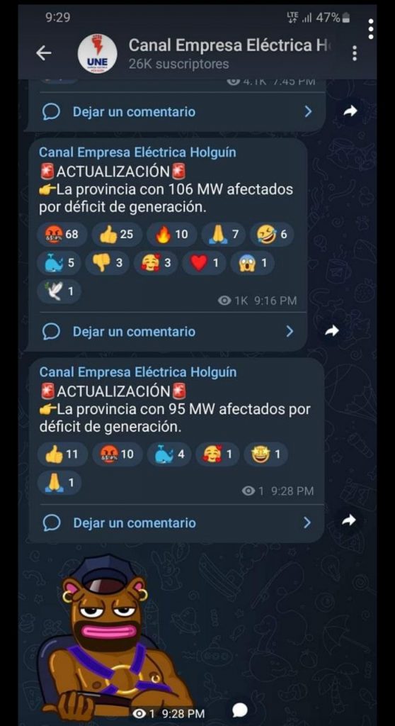 Canal de Telegram de Empresa Eléctrica Holguín
