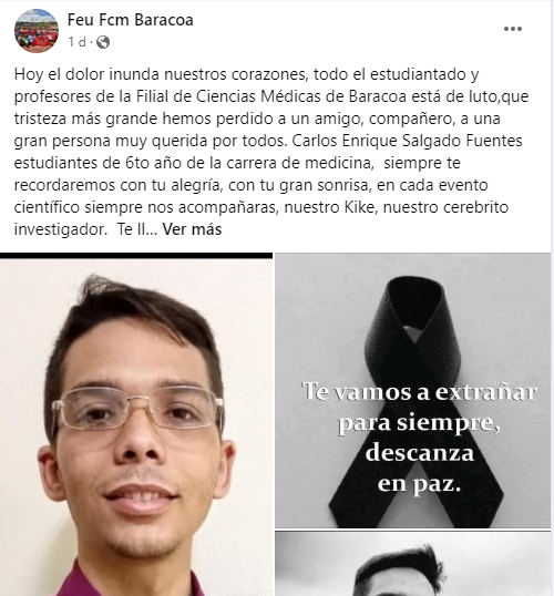 Muere por dengue uno de los mejores estudiantes de medicina en Baracoa