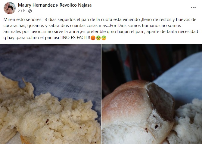 Denuncian la presencia de cucarachas y gusanos en el pan vendido en las bodegas