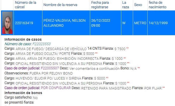 Joven cubano es sospechoso de realizar disparos en la autopista de Palmetto
