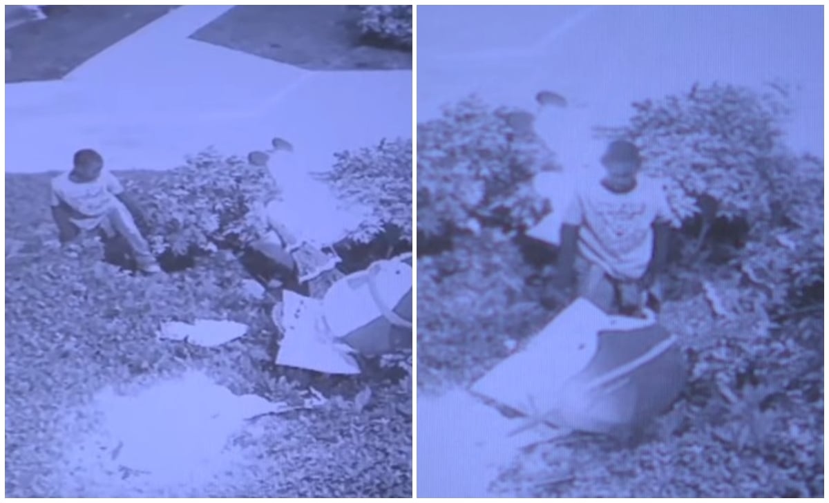 Niño rompió los adornos navideños colocados a las afueras de un negocio de Hialeah
