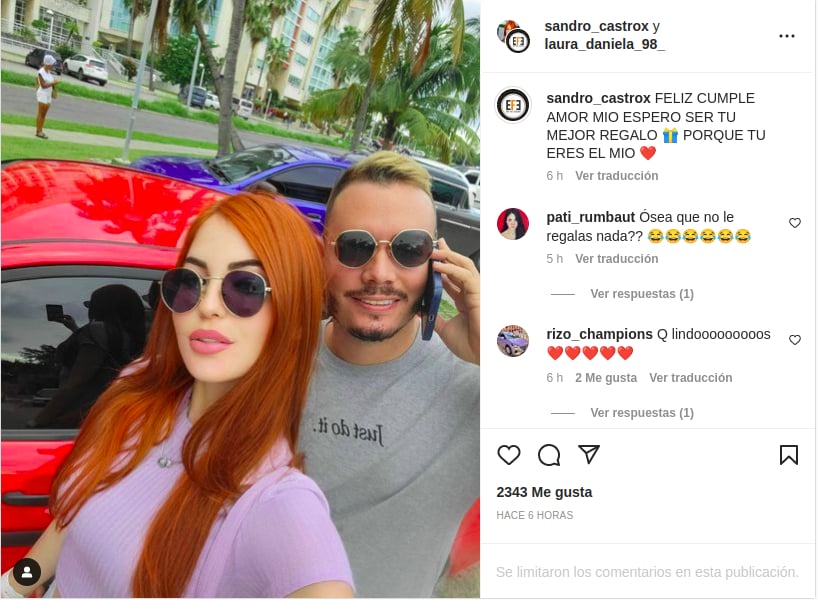 Novia de Sandro Castro cumple 24 años