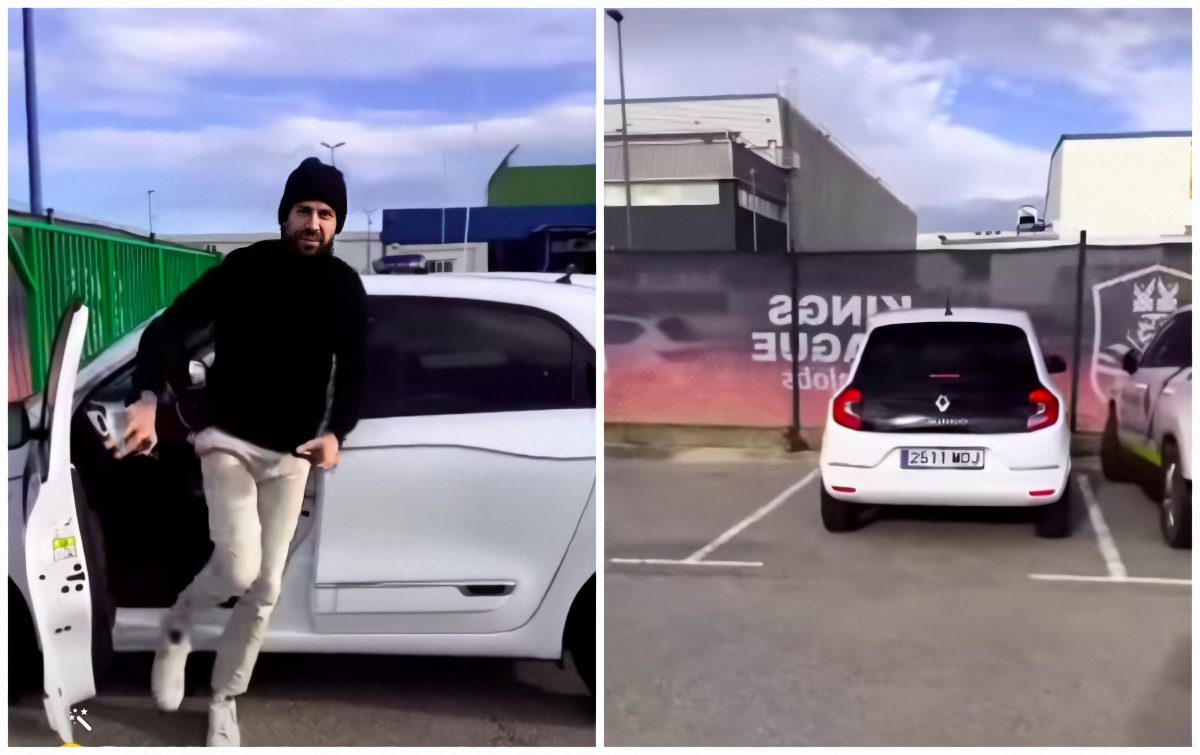 Gerard Piqué en un Renault Twingo-Enhanced