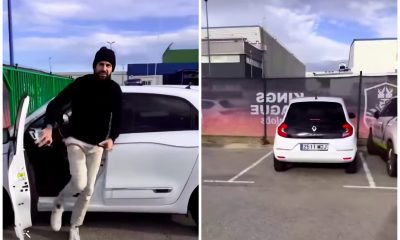 Gerard Piqué en un Renault Twingo-Enhanced