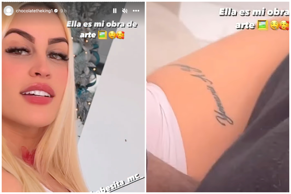 La novia actual de Chocolate Mc, se tatuó en una de sus piernas, "Yosvani A Sierra", nombre del cantante de 'Bajanda'. (Foto: Collage-Periódico Cubano)
