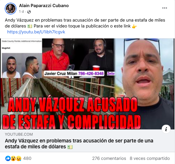 Video de Alain Paparazzi sobre Andy Vázquez