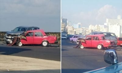 Accidente de tránsito múltiple Malecón habanero