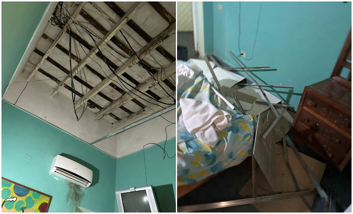 Cae falso techo de habitación sobre una pareja cubana hospedada en hotel de Holguín