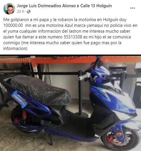 Buscan al ladrón de una motocicleta en Holguín ofrecen una recompensa de 10 mil pesos cubanos2