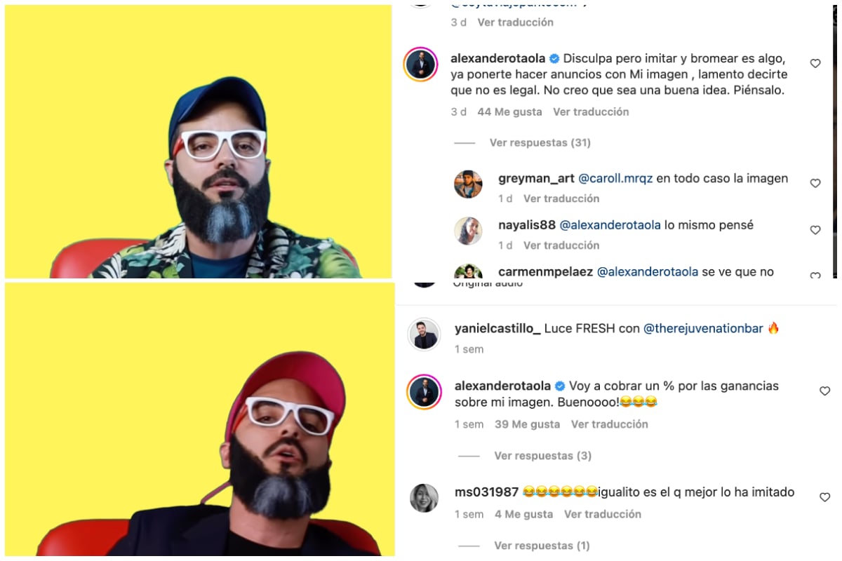 Comentarios de Otaola a publicaciones de Yaniel Castillo: (Captura de pantalla: Yaniel Castillo-Instagram)