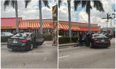 Conductor se estrella en la calle donde se encuentra el Palacio de los Jugos en Hialeah