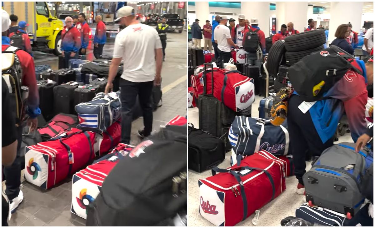 Peloteros regresan a Cuba cargados de pacotilla de Miami después de perder contra EEUU