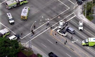 Persecución de una camioneta robada terminó en un accidente de tránsito en el noroeste de Miami-Dade (2)