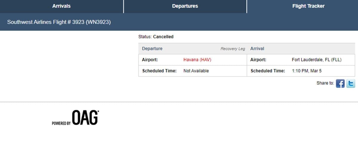 Vuelo de SouthWest Cancelado