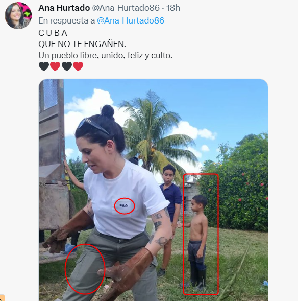 Ana Hurtado se viste de marca durante “trabajo voluntario” en La Habana