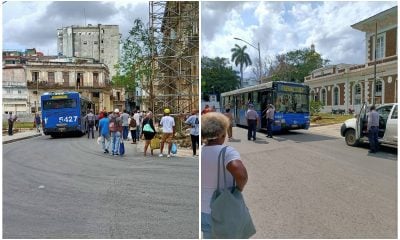 Chofer de ómnibus pide ayuda a policías al reportarse un robo adentro de su unidad en La Habana Vieja