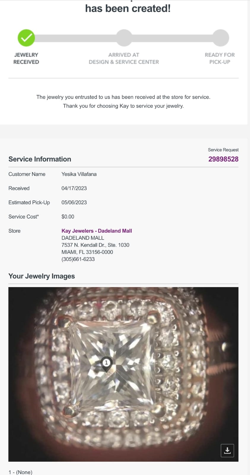 Cubana vive mala experiencia cuando llevó sus anillos de boda para mantenimiento en Key Jeweleys2