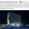 Embajada de EEUU en Cuba se ilumina con colores de Ucrania