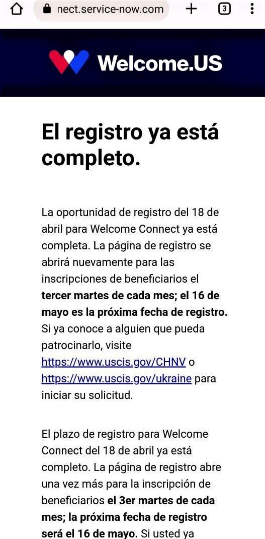 Menos de 15 minutos duró el registro para beneficiarios al parole en Welcome Connect