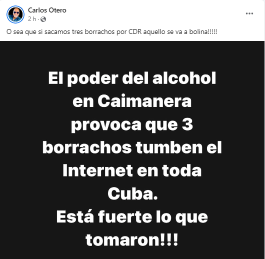 Carlos Otero propone “sacar a tres borrachos por CDR” para tumbar al comunismo