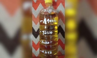 Cubana preocupada por la escasez aplica un método para que una botella de aceite dure cinco meses