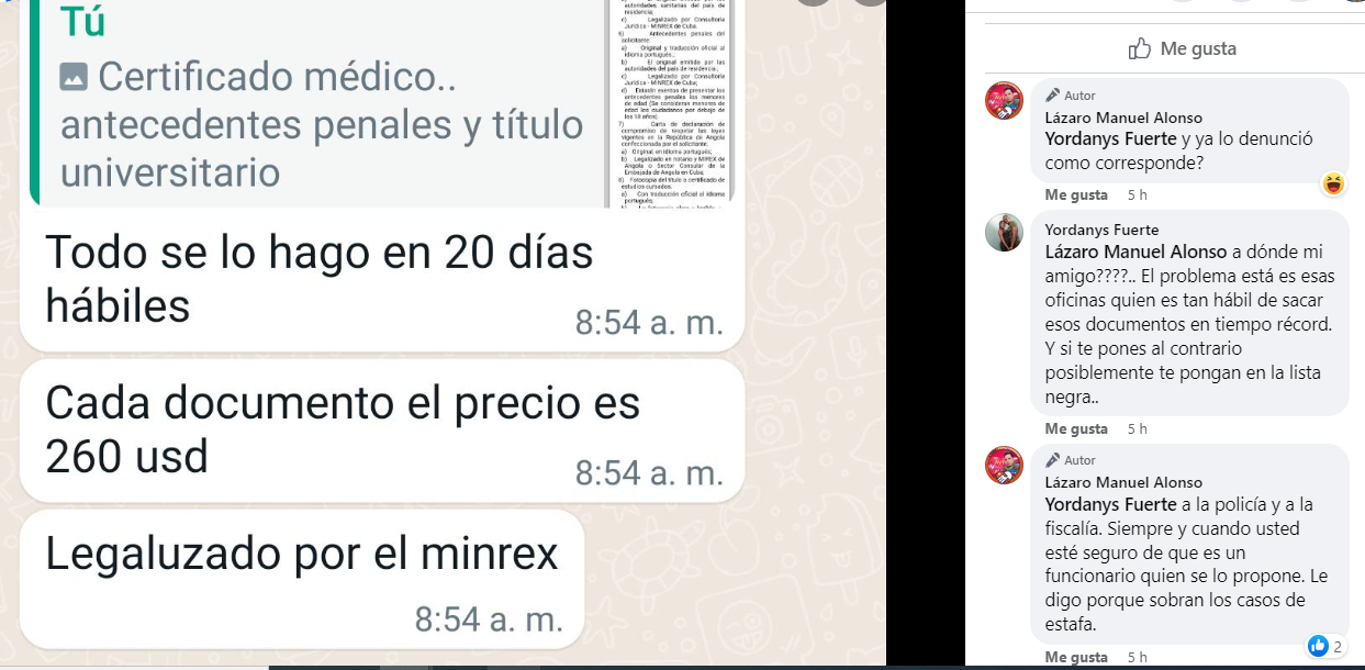 Cubano denuncia corrupción en el Minrex, le piden 260 dólares por legalizar un documento