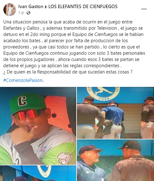 Escasez de bates detiene un juego de la Serie Nacional de Béisbol en Cuba2
